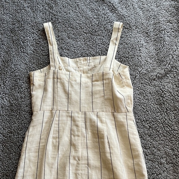 Forever 21 NWT Women’s Large Woven Cream Linen Cottagecore Button Up Dress. - Picture 7 of 8